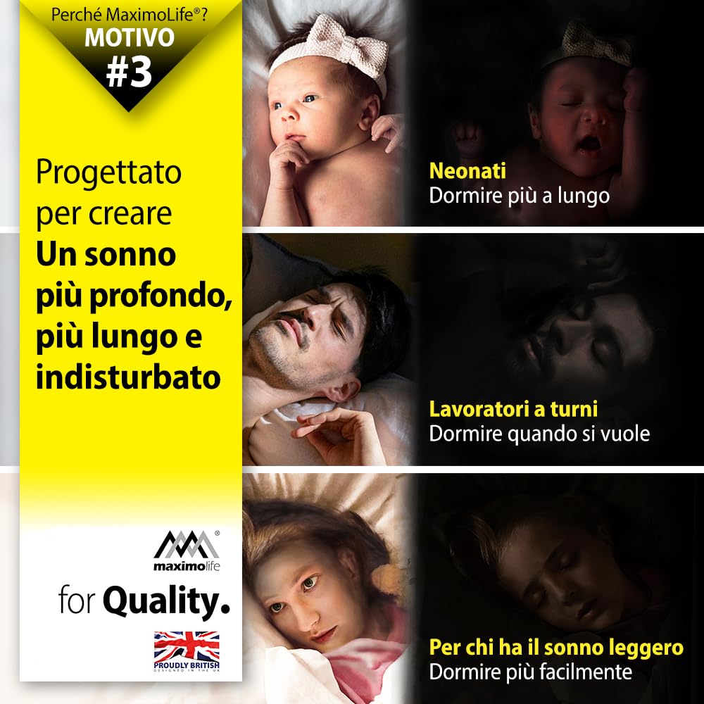 Tenda oscurante MaximoLife® Ultimate 100% | Adatta a finestre di qualsiasi dimensione/forma | Griglia guida di taglio per un taglio più facile | Ventose potenti | Gancio e passante resistenti