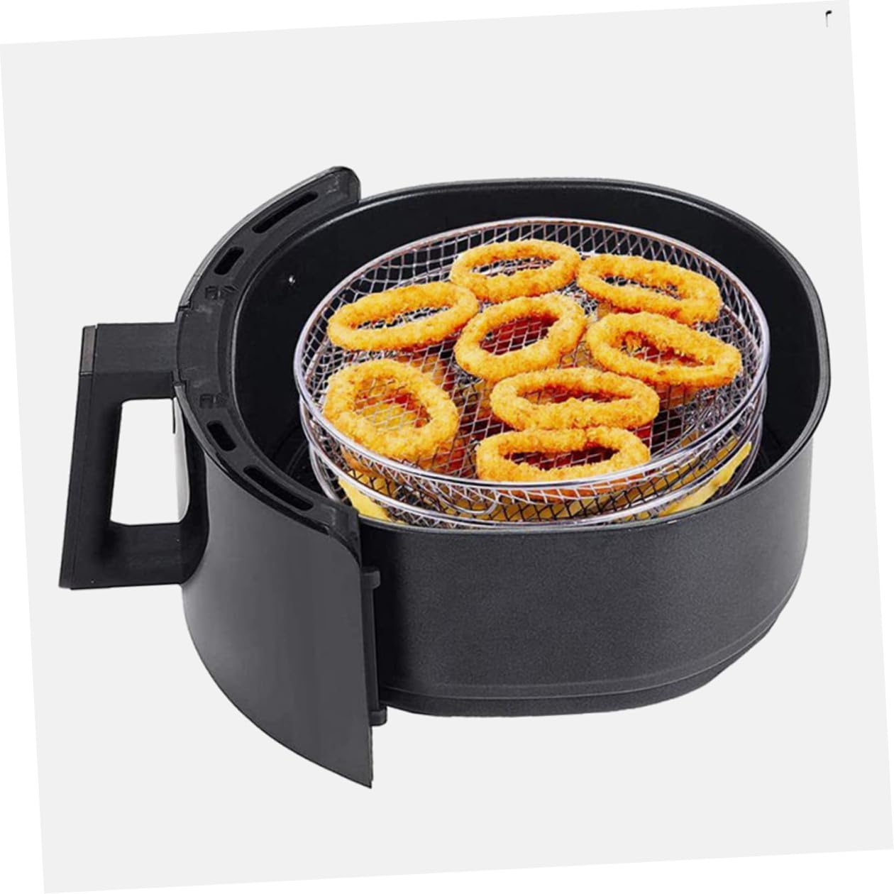 Hohopeti Accessori per Friggitrice ad Aria in Acciaio Inossidabile 3 Strati, Resistente alle Alte Temperature, Griglia Rotonda per Uso in Cucina