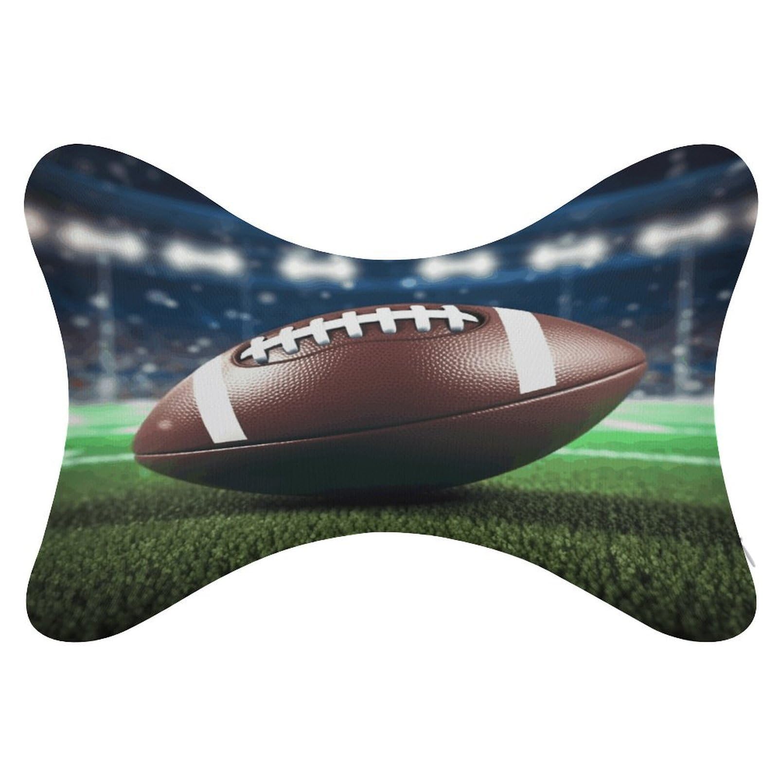 VstaDank - Set of 2 American Football Car Neck Pillows and Ergonomic Removable Neck Pillows, Ergonomic Bone Shaped Pillows, Soft Car Headrest Pillows, for