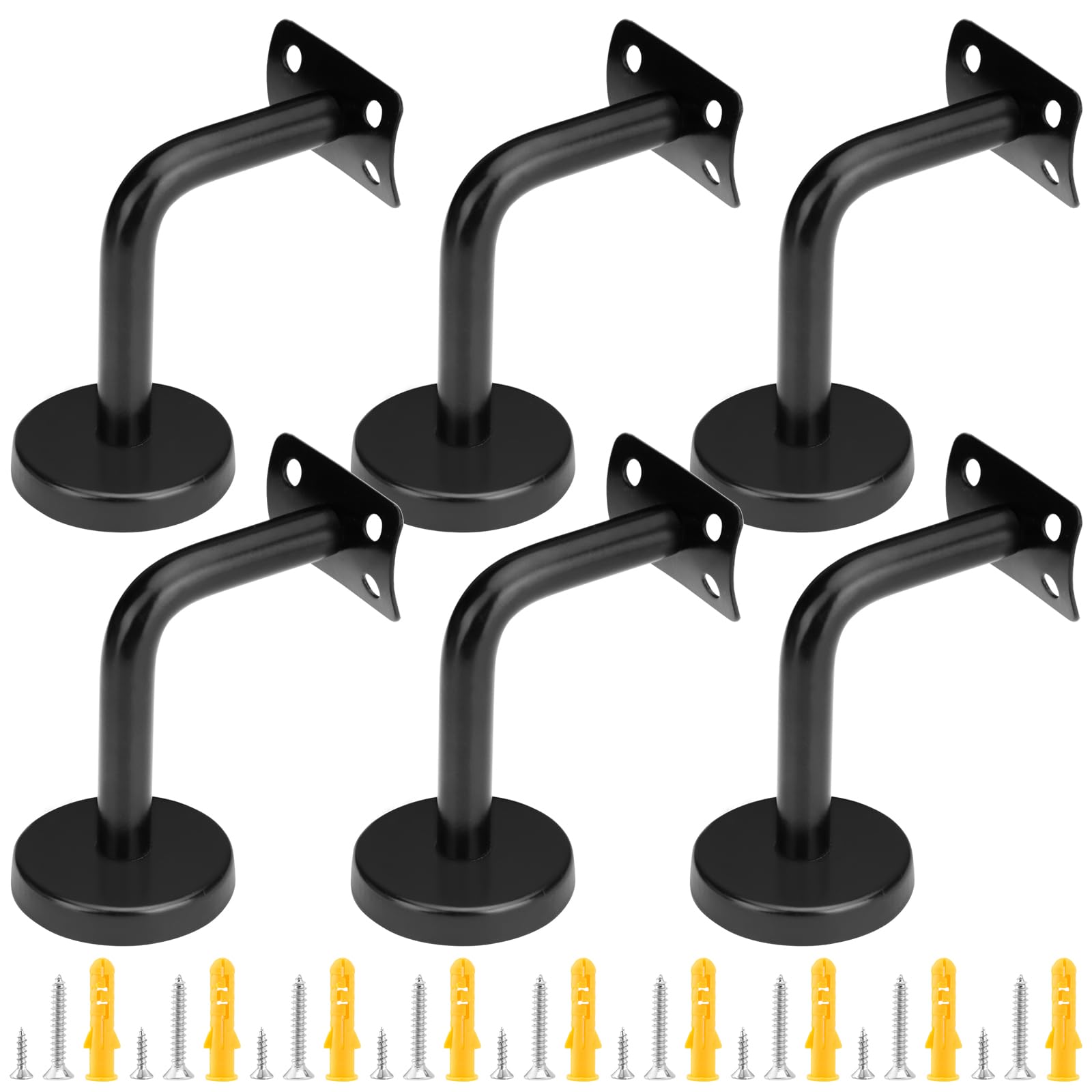 MUKSUET 6 PCS Handrail Brackets for Stairs Heavy Duty Banister Rail Brackets