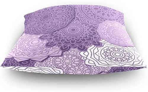 Miniatura 4 de Kigai Funda de cojín cuadrada decorativa de estilo bohemio con mandala morada de 18 x 18 pulgadas, para sofá, dormitorio, hogar