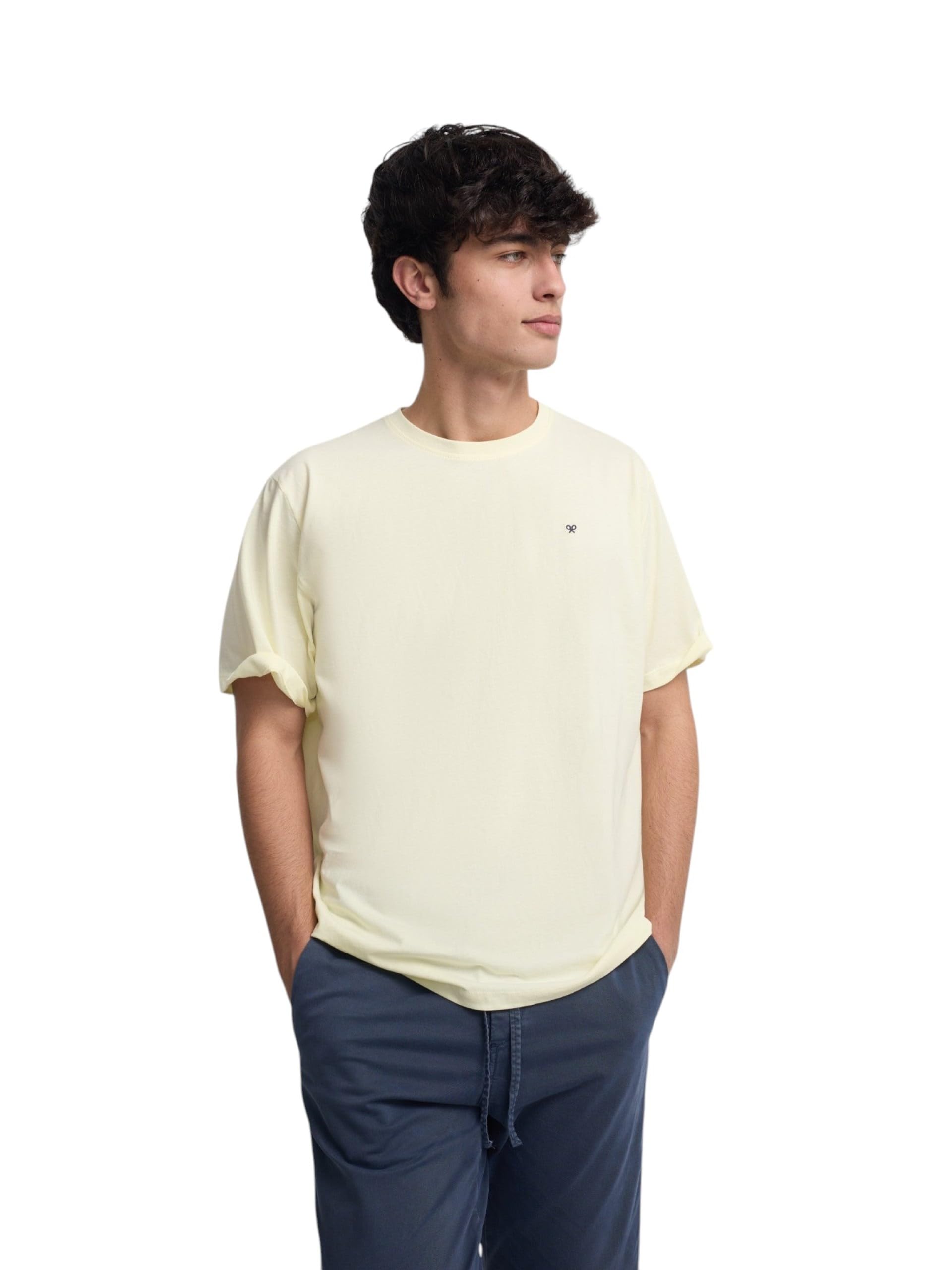 SILBON Minilogo Short Sleeve T-Shirt for Men, Lemon Tree, 3XL-4XL