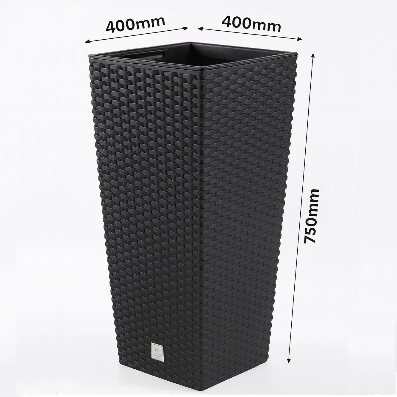 rg-vertrieb Blumentopf Übertopf Blumenkübel Rato Polyrattan 75cm Pflanztopf Rattan 400 Anthrazit