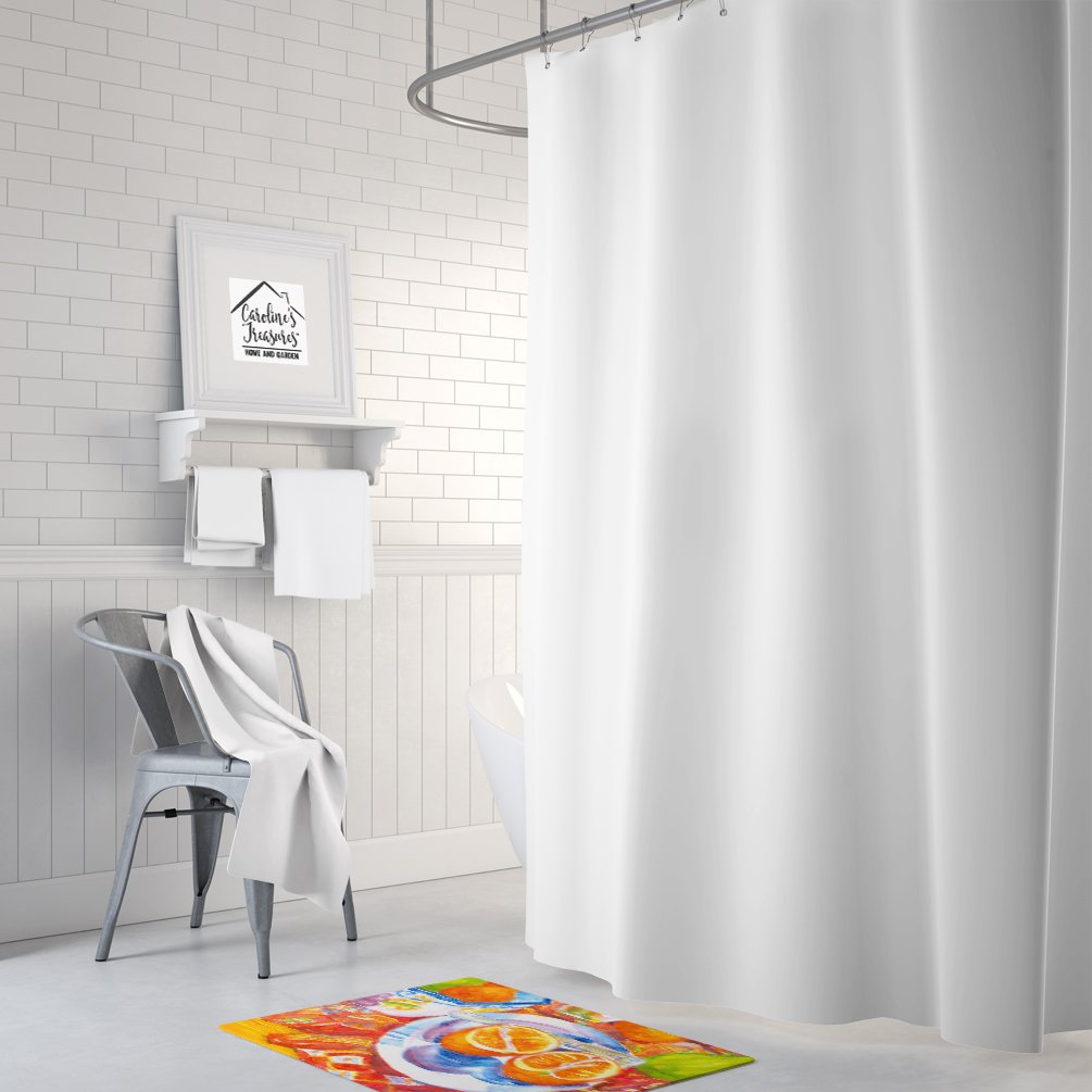 Caroline's Treasures 6035RUG Florida Oranges Sliced for breakfast Machine Washable Memory Foam Mat, Bathroom Rug, Non-Slip Bath Mat, Durable Thick Washable Rugs for Kitchen, Bathroom Quick Dry, Decora