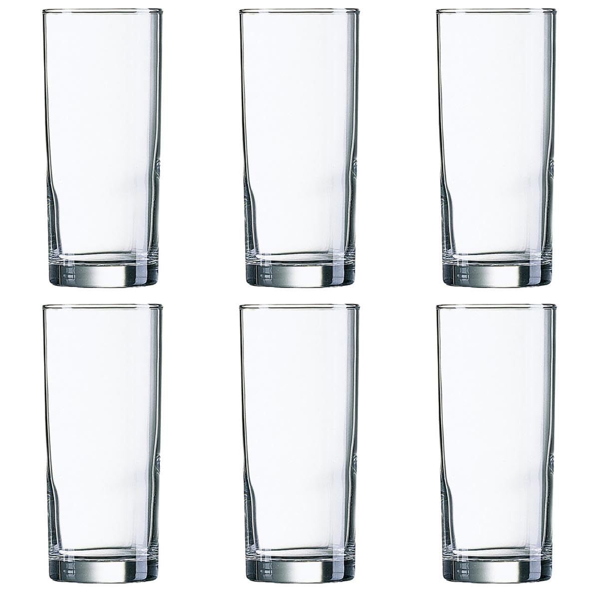 Arcoroc Set de 48 vasos altos Princesa de vidrio 34 cl | Transparente, Vidrio, formato alto, acabado brillo, 48 piezas