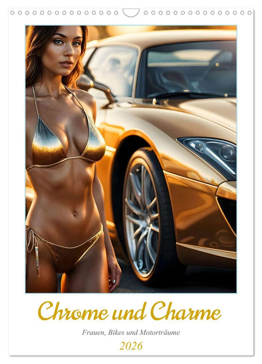 Chrome and charm - women, bikes and motor dreams UK-Version (Wall Calendar 2026 DIN A3 Portrait), CALVENDO 12 Month Wall Calendar โ image 1