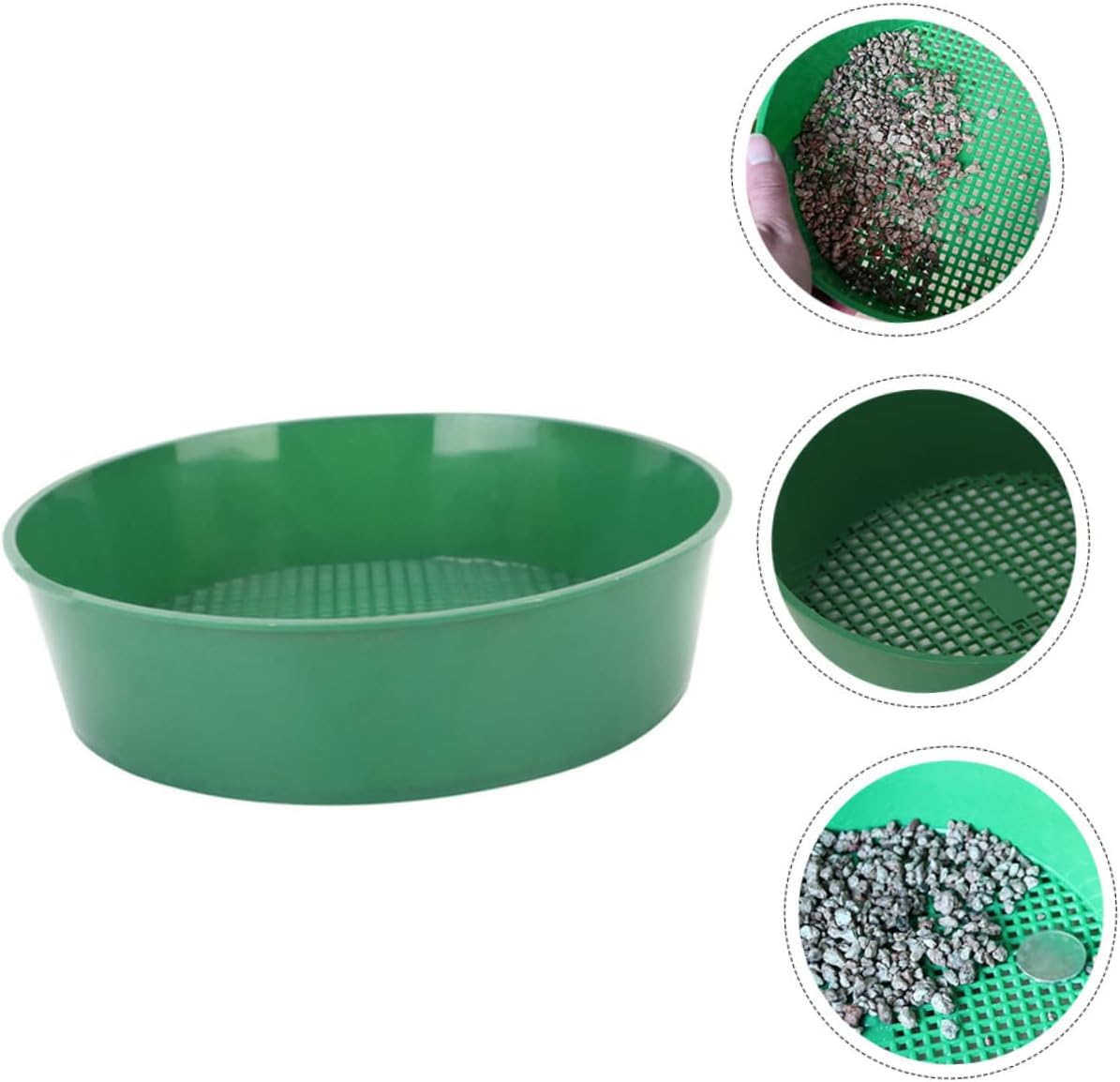 BESPORTBLE 2pcs Plastic Sifting Tool for Soil Garden Mesh Sieve for Rocks and Debris and Portable Gardening Supply for and Beach Use Fresh