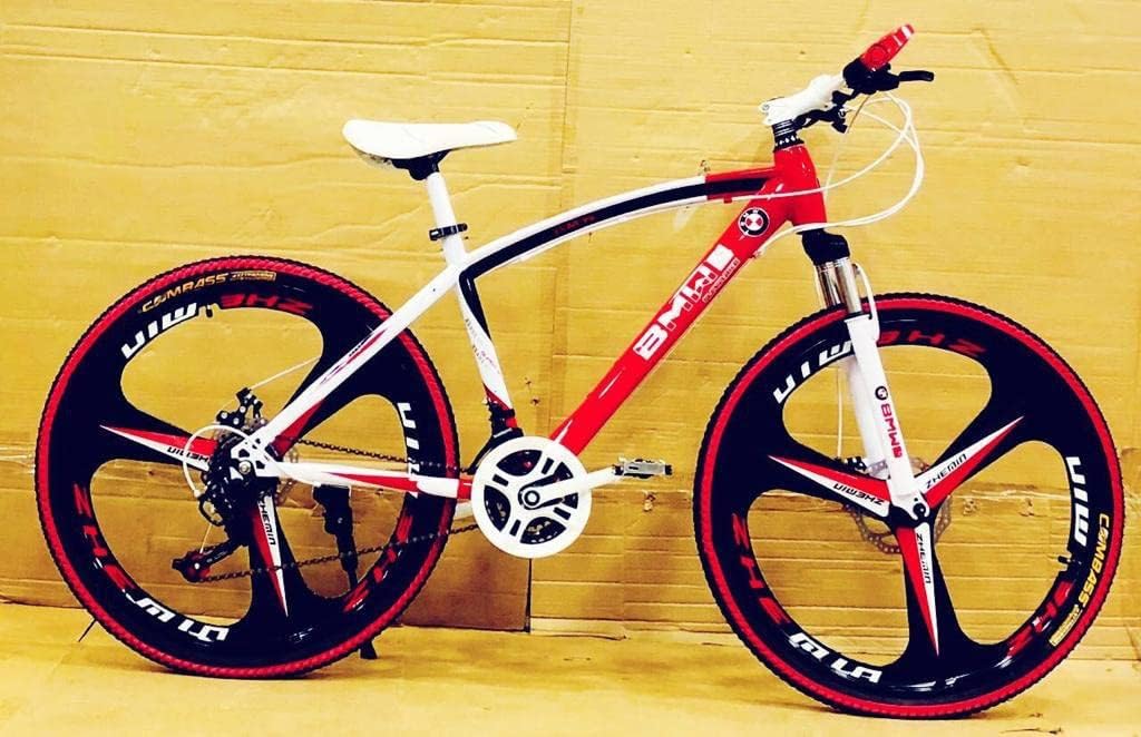 Sunspeed B.M.V Sleek Mountain Bicycle | Cycle with 21 Speed Gear & Double Disc Brake | Red, 26 inch-picture-12
