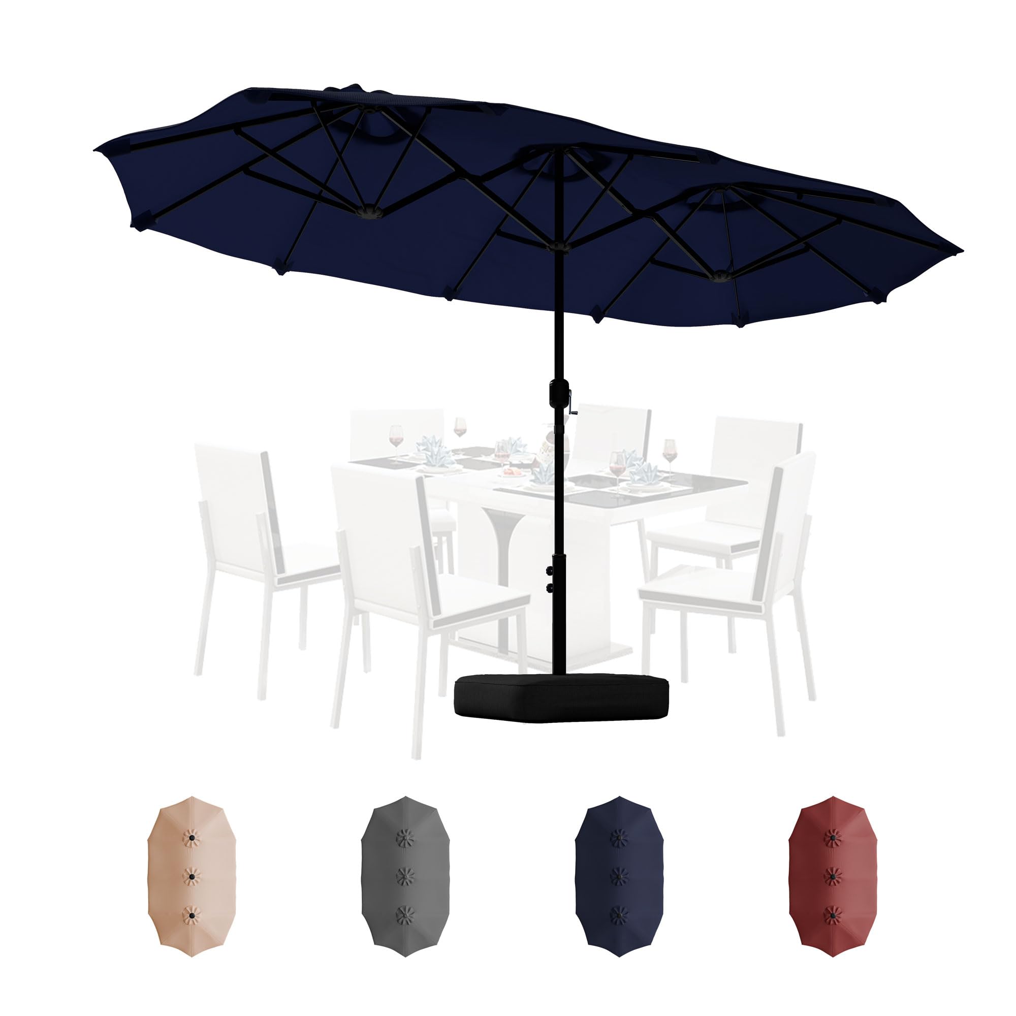 chi wing patio umbrella Shintenchi 13FT Large with Base Included, Outdoor Double-Sided Rectangular Shade with Crank Handle for Poolside Lawn, Deck & Garden, Dark Blue : Patio, Lawn & Garden James Davis Caravita Big Ben Round Our thatched umbrella has Size:M(54-57CM)