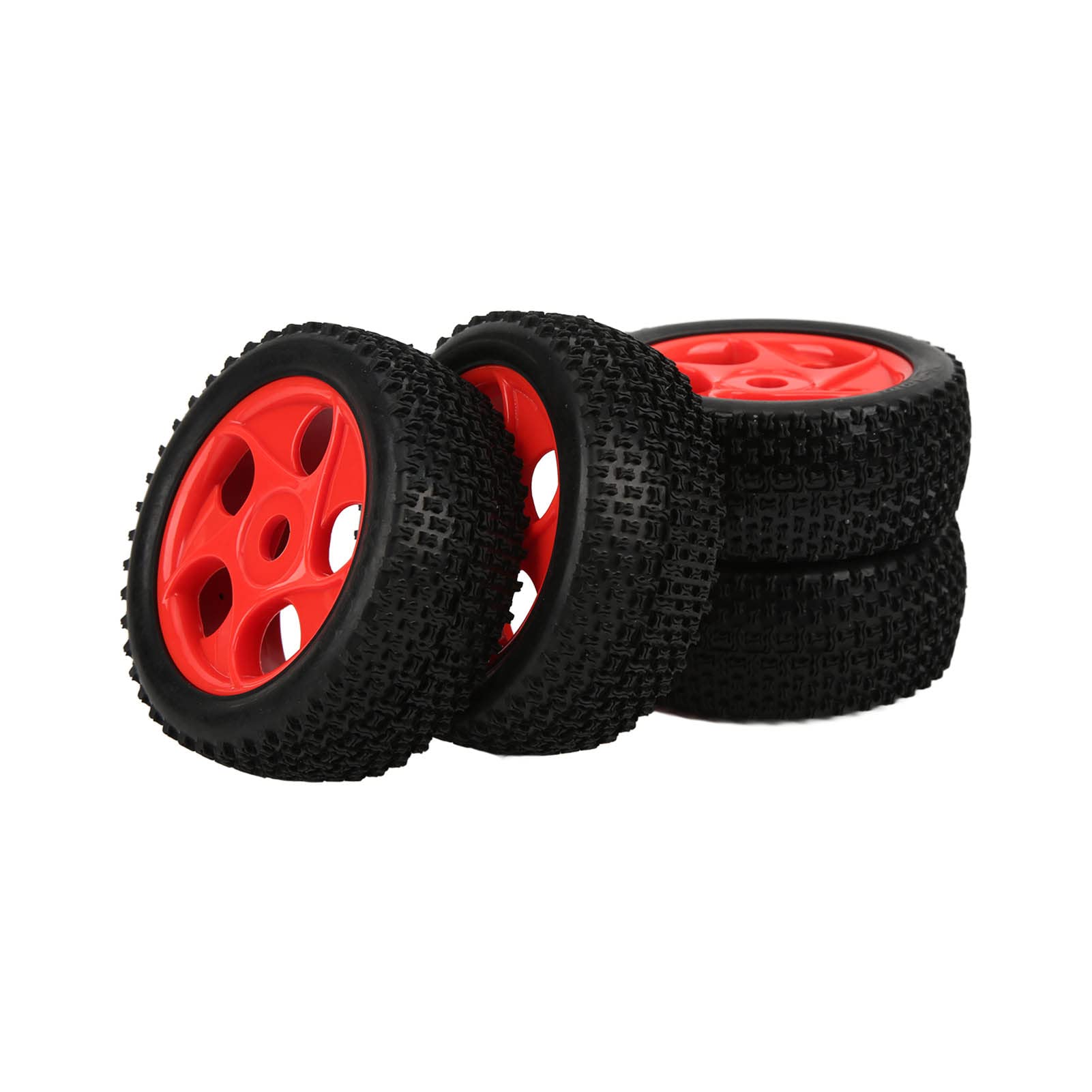 Jeu de Jantes de Pneus en Caoutchouc de Voiture RC, 4 Pièces de Jantes Hexagonales et de Pneus en Caoutchouc pour 1/8 1/10 Pneus de Revêtement D'éponge de Voiture Télécommandés RC sur Route Touring Dr