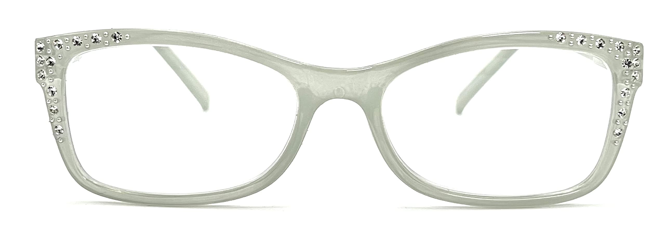 Miyui JAPAN Multi Focus Progressive Reading Glasses 3 Powers in 1 Reader, Cat Eye, The Diamond European Crystals 1.5~ 3.0
