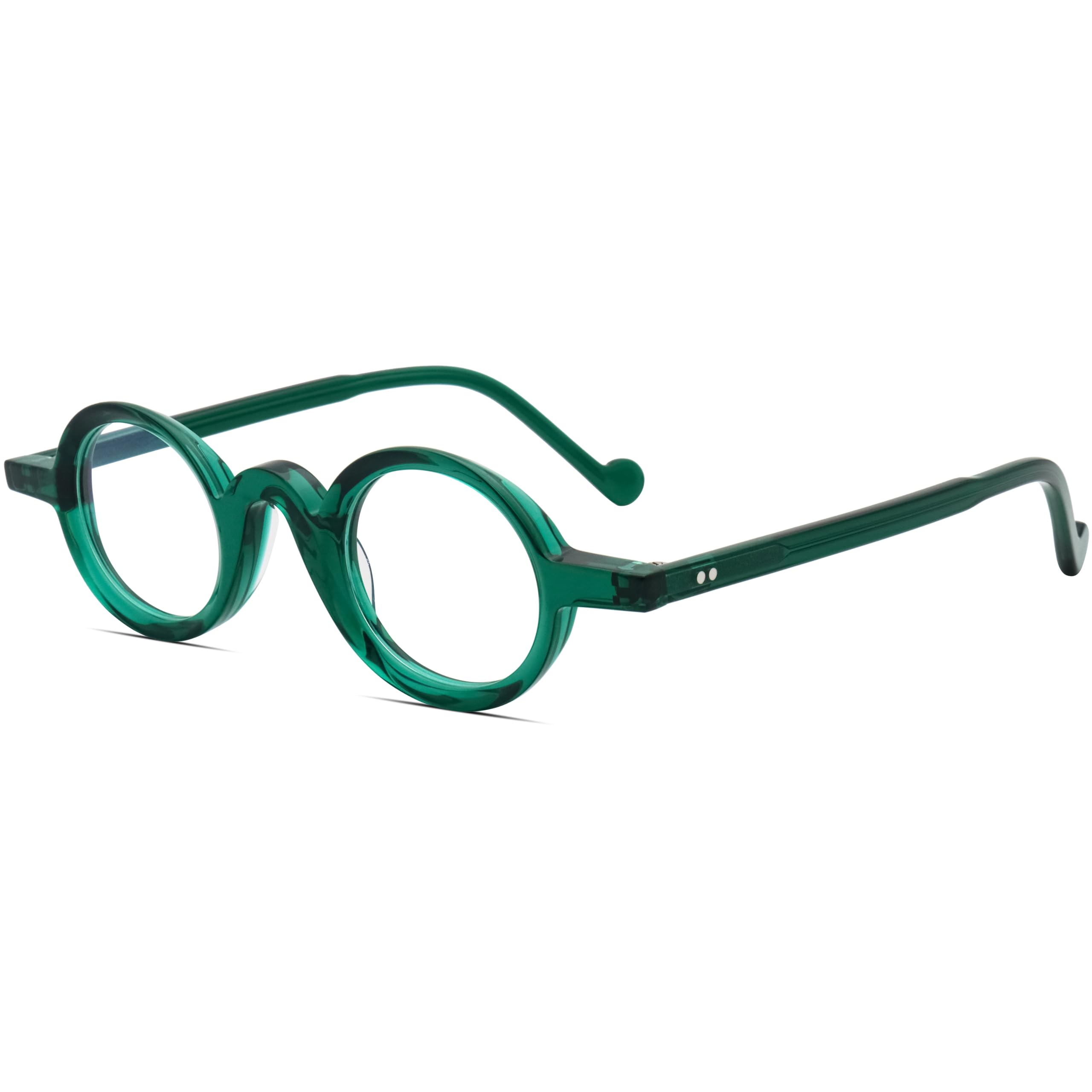 Gafas de sol retro con montura redonda pequeña, monturas de acetato retro, estilo decorativo y a la moda.