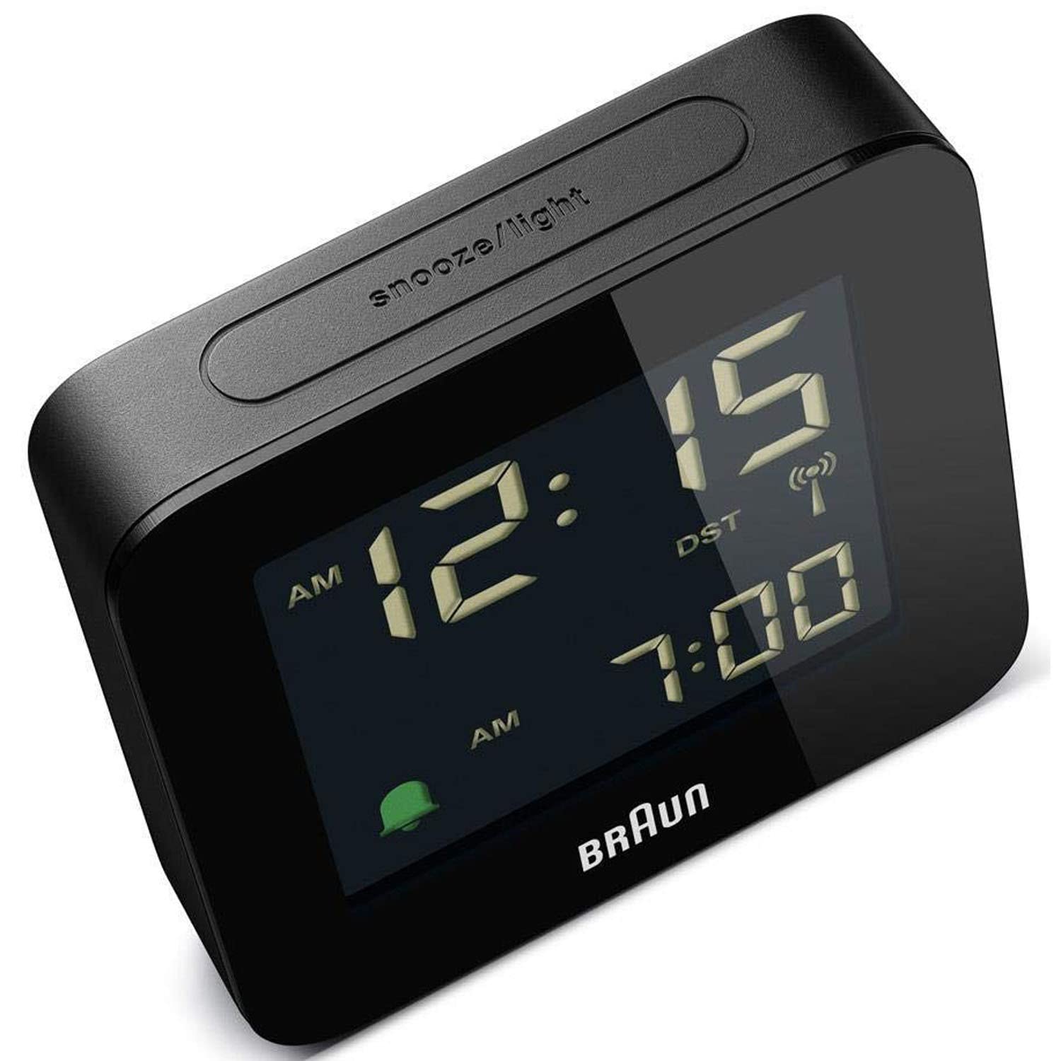 Braun Cyfrowy wieloregionalny budzik radiowy z funkcją drzemki, negatywny wyświetlacz LCD, funkcja szybkiej regulacji, funkcja alarmu, kolor czarny, model BNC009BK-RC