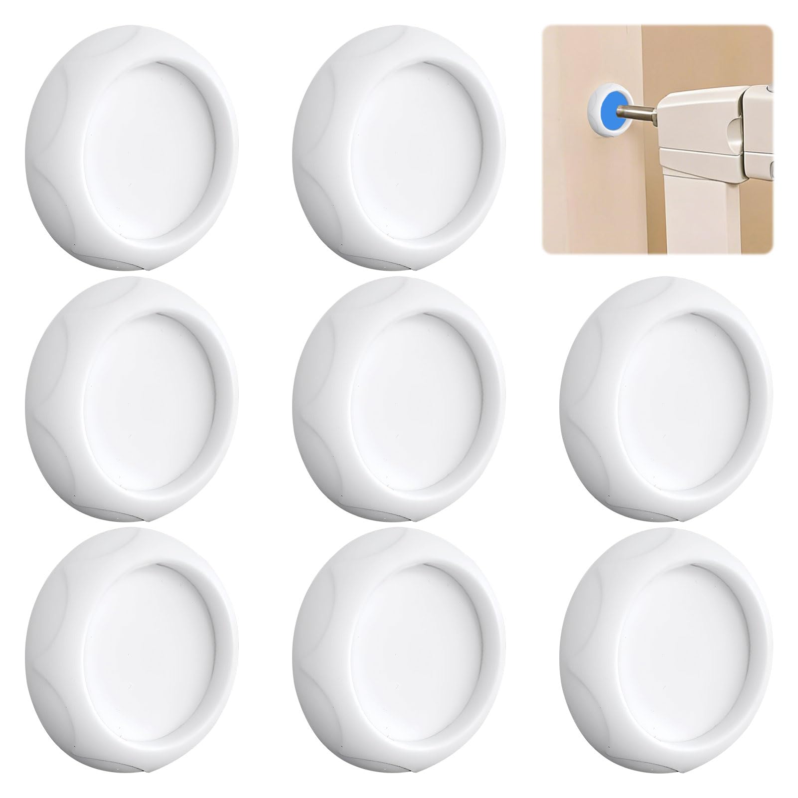 8Pcs Baby Gate Wall Protector,Baby Gate Extension Wall Protector,Banister Guard,Silicone Stair Gate Extension Pads,Wall Saver for Babies and Pets,Pressure Mounted Safety Gate Accessories