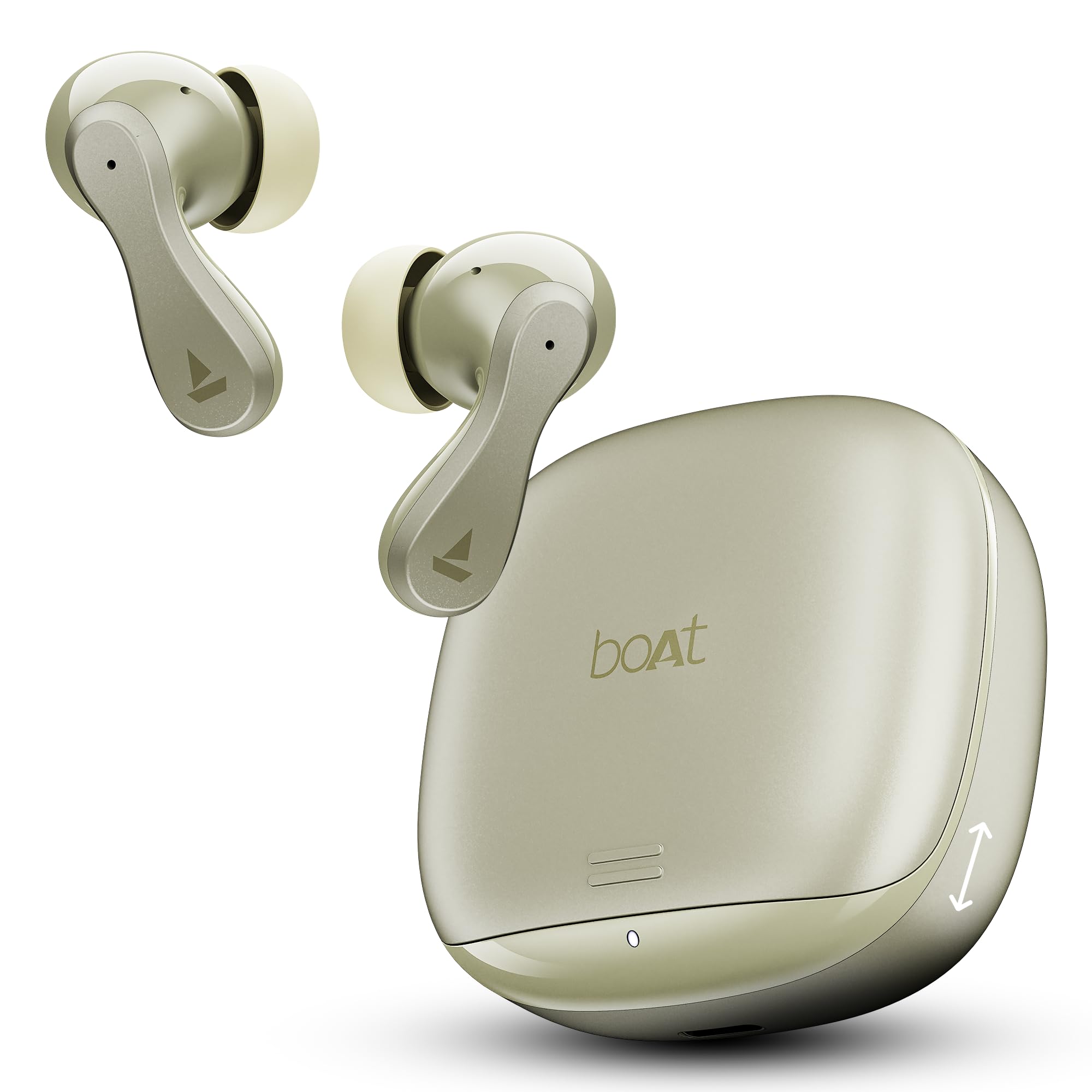 boAt 2025 Launch Airdopes 313, 13mm Drivers, Glide Shell, 75hrs Playback, Signature Sound, 4Mics with ENx Tech, ASAP Charge, Bluetooth Earbuds, TWS Ear Buds Wireless Earphones with mic (Gold Mist)-picture-29