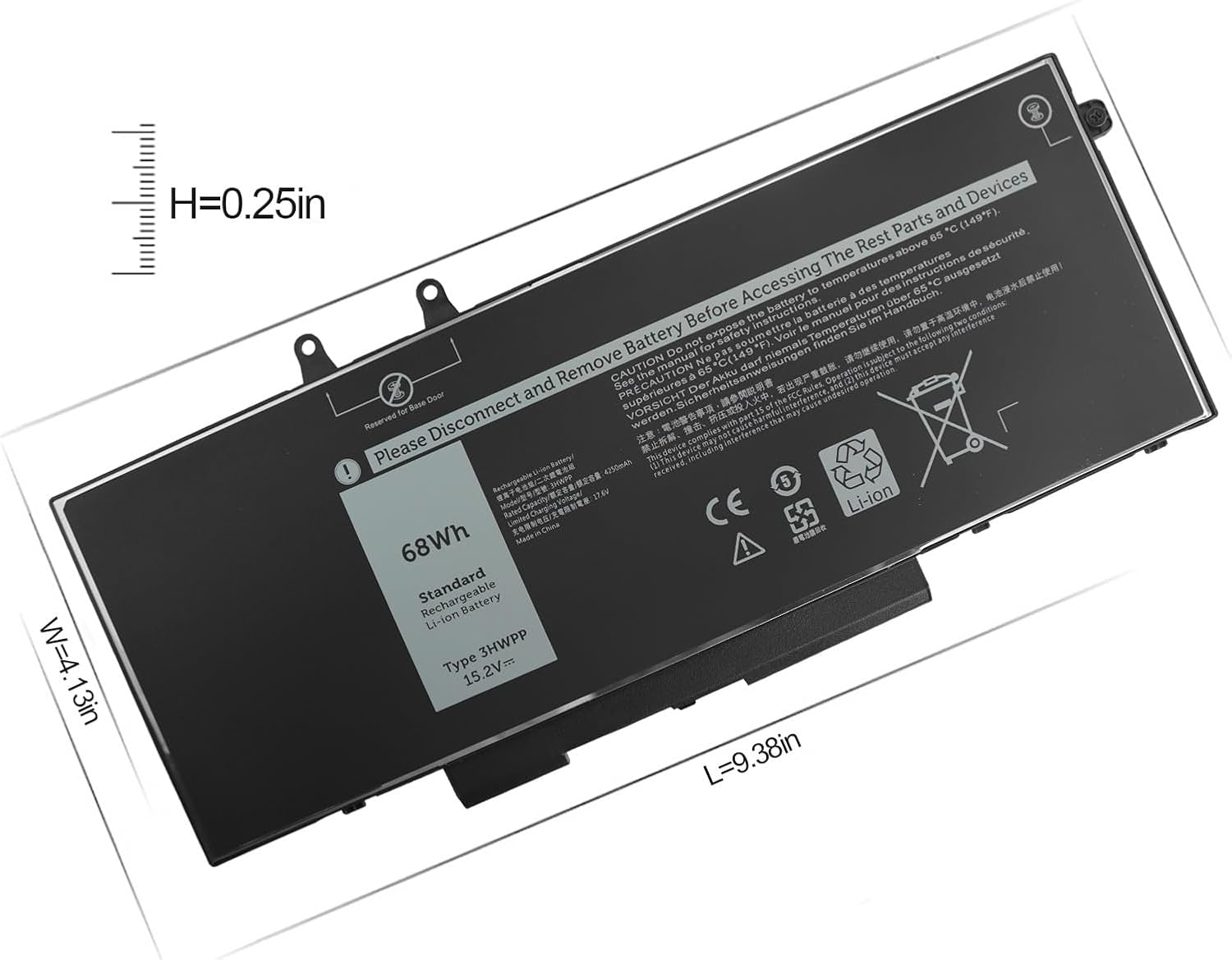 3HWPP 68Wh 5510 Laptop Battery Replacement for Dell Latitude 5410 5511 5501 5411 5401, Dell Black Inspiron 17 7500 7506 2n1 Inspiron 7706 2-in-1, Precision 3550 3551 3541 10X1J N2NLL 1VY7F 03HWPP.