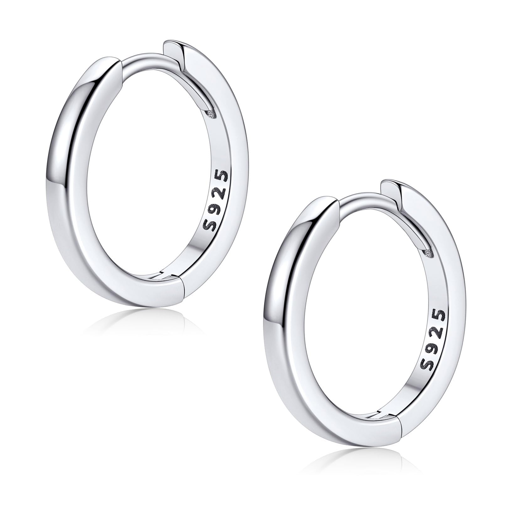 FaithHeart 925 Sterling Silver Huggie Hoops