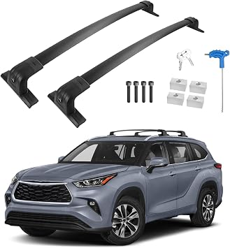 Gdydi 220lbs Lockable Roof Rack Cross Bars Fit 2020-2025 Highlander XLE Limited Platinum Hybrid Lockable Roof Rack Cross Bars Fit Flush Side Roof Rails Not for L/LE/LE Hybrid