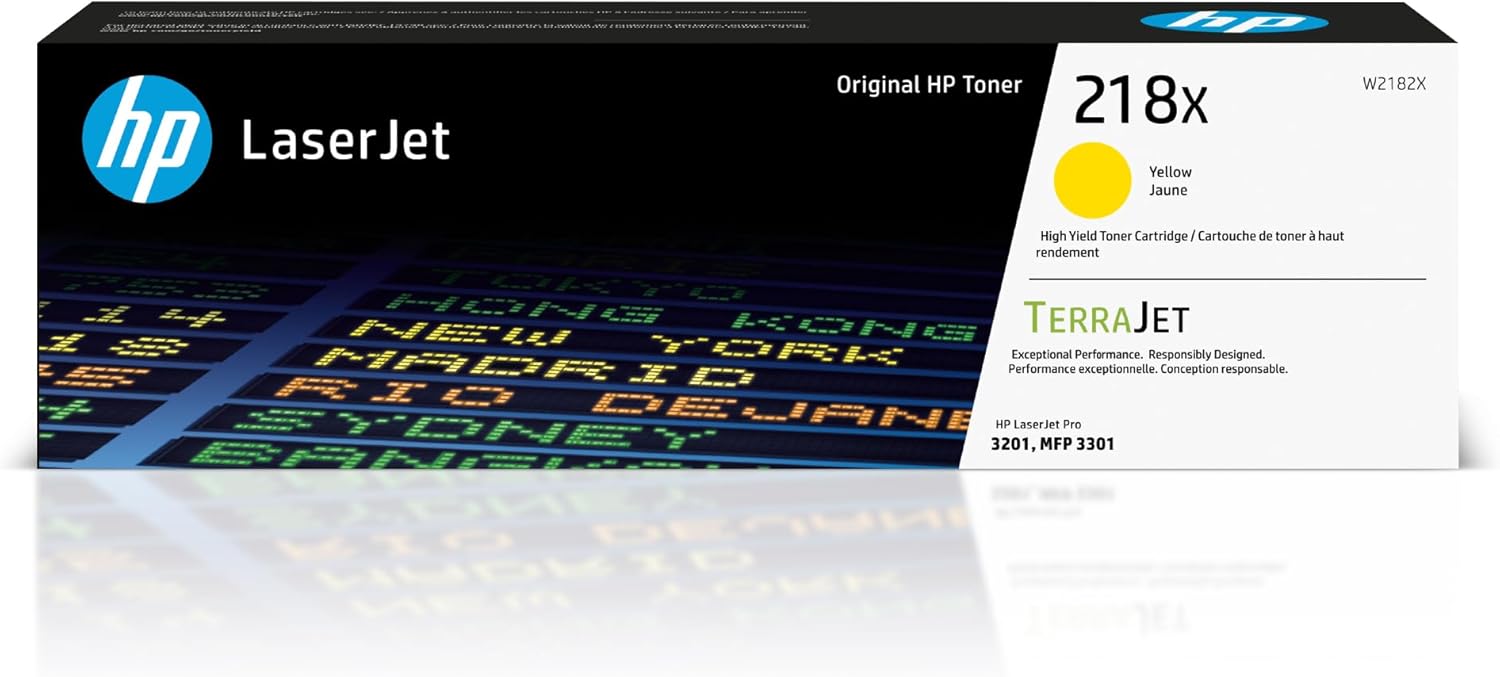 HP 218X Yellow High-Yield Toner Cartridge | Works with Color Laserjet Pro 3201, MFP 3301 Series | W2182X HP 218X Yellow High-Yield Toner Cartridge | Works with Color Laserjet Pro 3201, MFP 3301 Series | W2182X