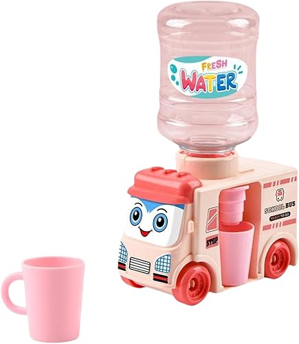 Mini dispensador de agua para niños, adorable máquina de agua de autobús para niños, gran capacidad, autobús escolar deslizante, fuentes de agua