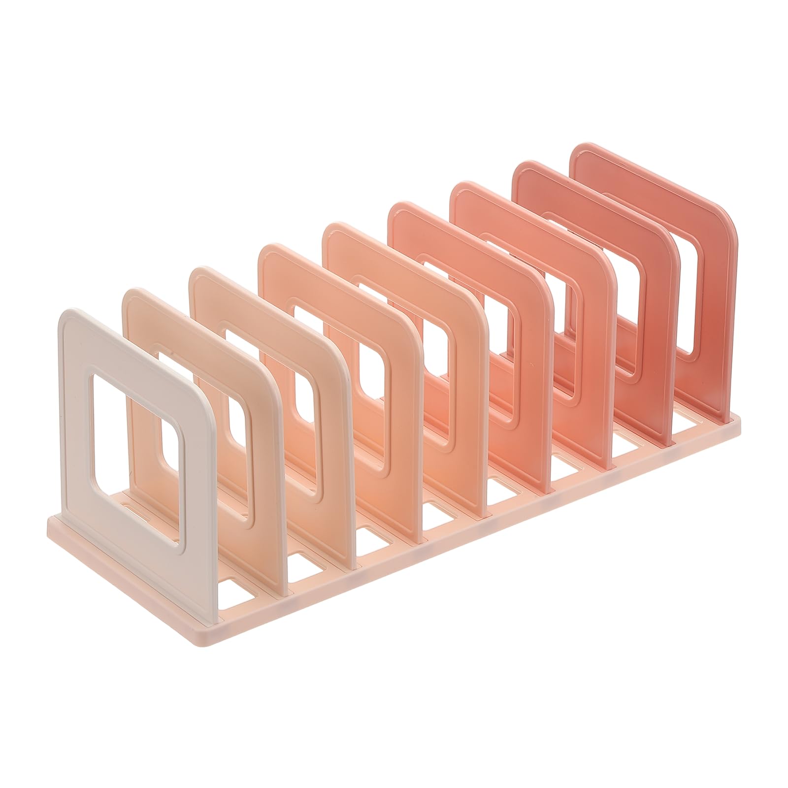 PATIKIL Vertical Sorter for Desk, 8 Slots Plastics Adjustable File Organizer Desktop File Sorter Organizer for Office Desk Kitchen Shelf Storage Holder Paper Mail, Pink