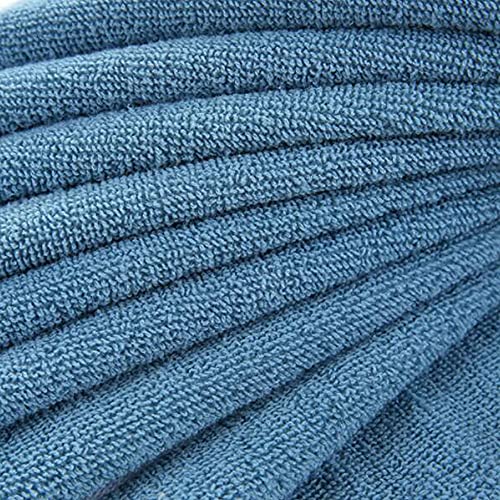 Serviette de bain absorbante en coton peigné anti humidité bleu