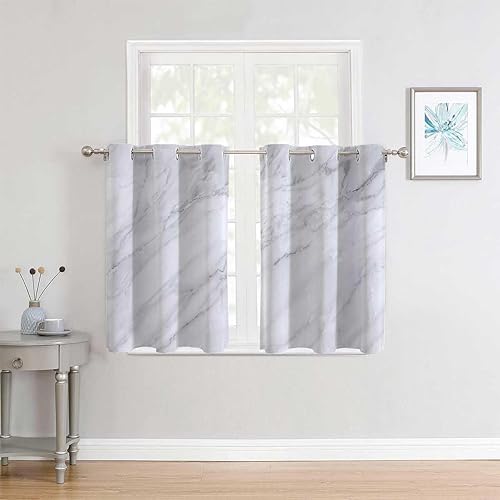 Miniatura 3 de Cortinas para Sala Elegantes Modernas - Cortina de marco de puerta corta con ojales de mármol, manta acústica de 55 pulgadas de ancho por 45