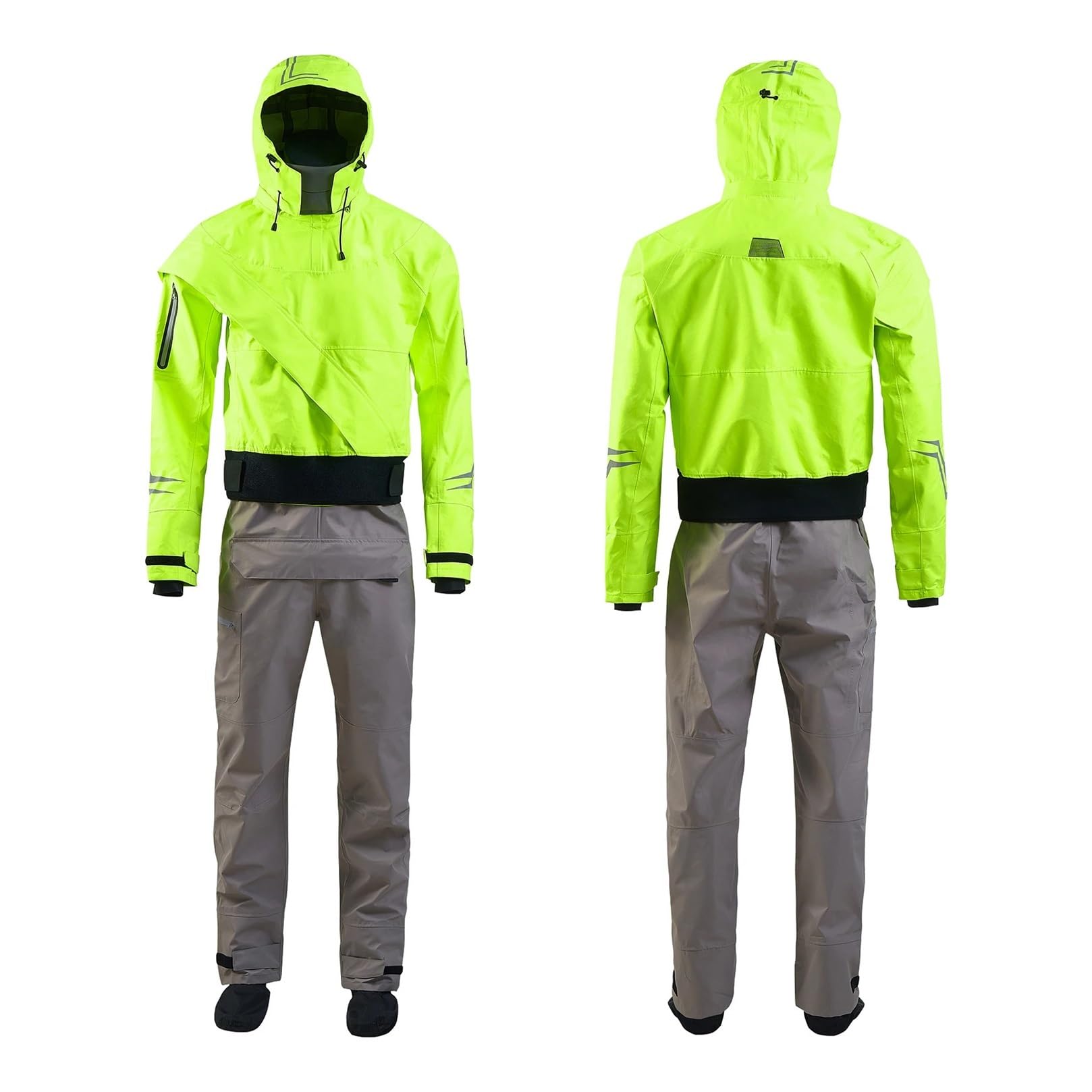 Dry Suits Men's Latex Cuff And Splash Collar, Flatwater Ocean River Paddling Canoeing Stand(Orange,XXXL)