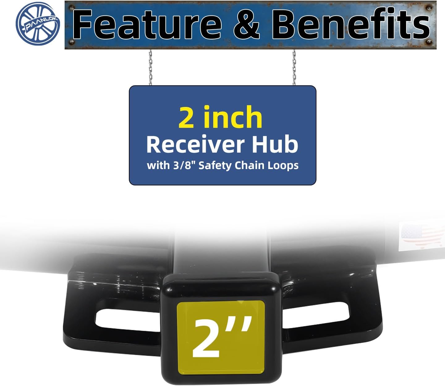 Class 3 Trailer Hitch for 2015-2025 Ford Transit 150/250 & 2015-2024 Transit 350, 2022-2024 E-Transit | 8,000LBS Weight Distribution, Bolt-On 2 Inch Receiver, Heavy Duty Carbon Steel