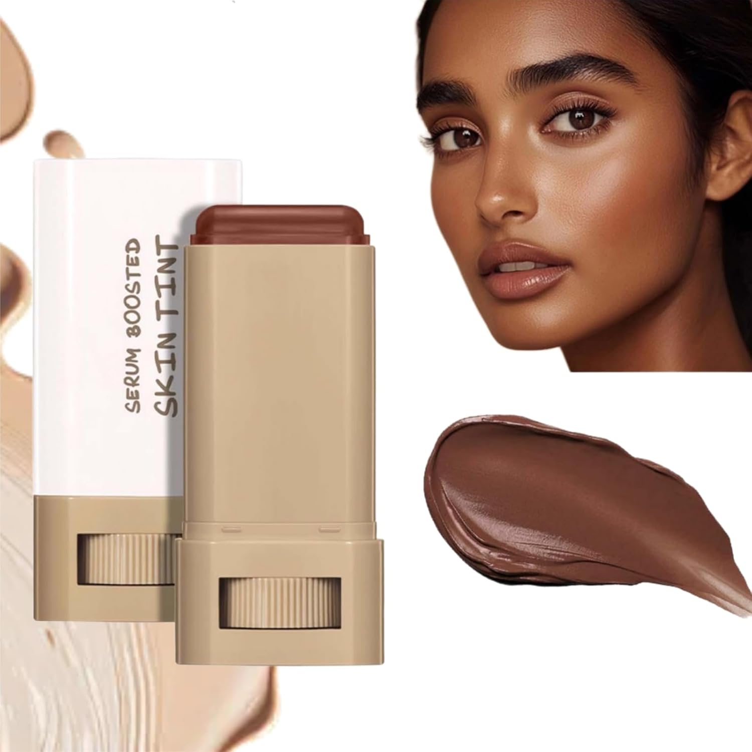 Tinted Moisturizer Stick - Foundation Serum Hybrid for a Natural Healthy-Looking Glow Hydrating Skin Tint Balm with Buildable