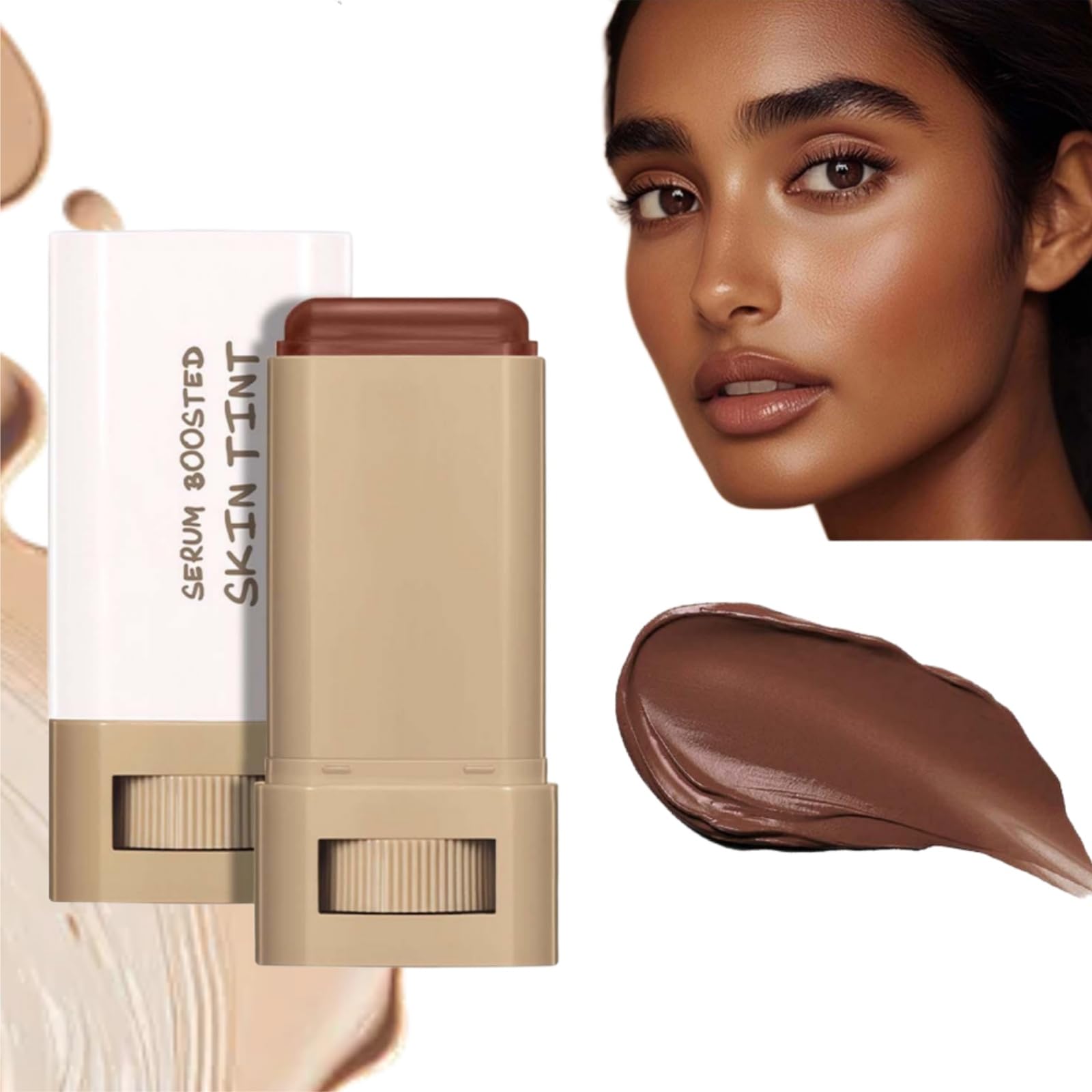 Tinted Moisturizer Stick - Foundation Serum Hybrid for a Natural Healthy-Looking Glow Hydrating Skin Tint Balm with Buildable