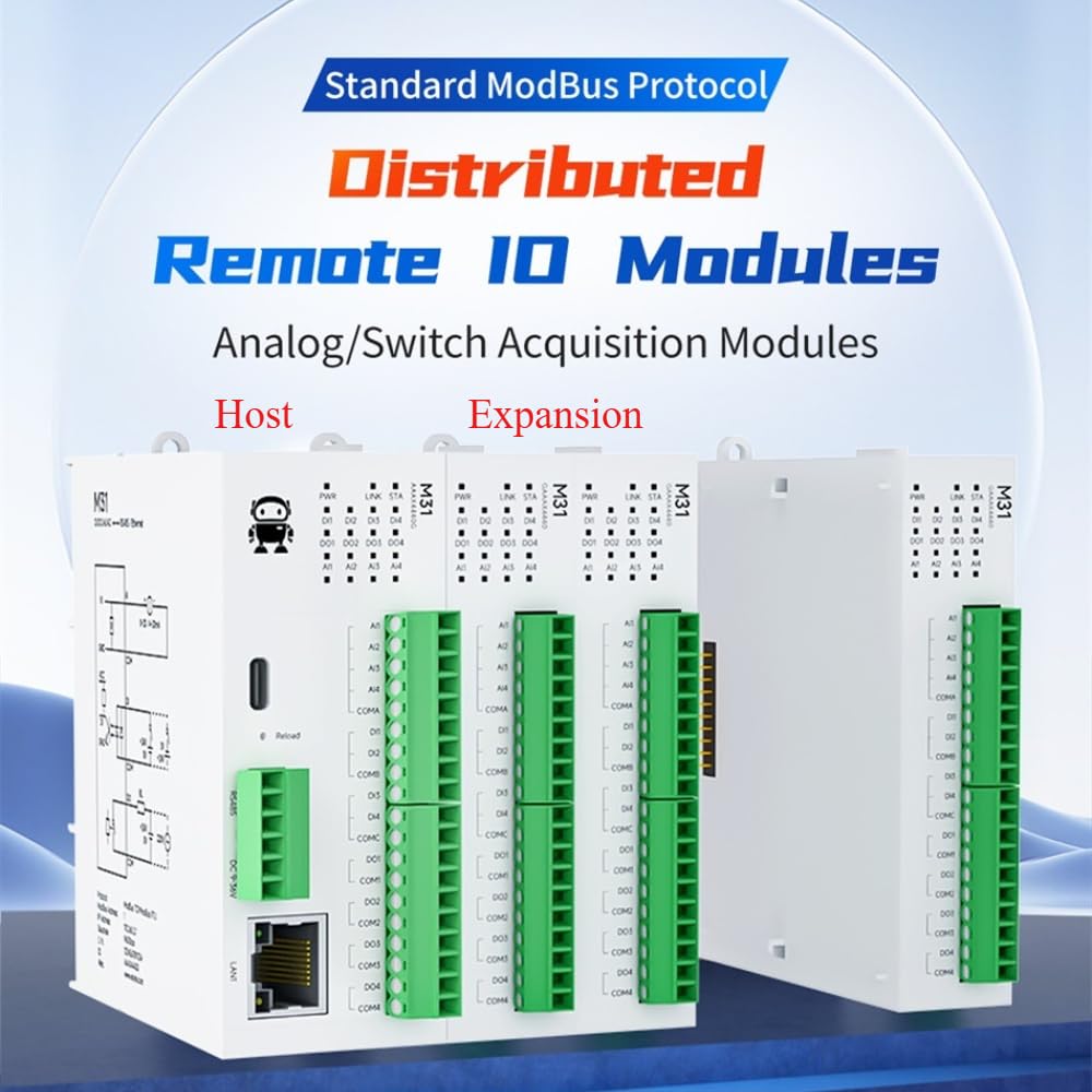 4DI+4AI+4DO Modulo I/O remoto distribuito Acquisizione analogica Interruttore M31-AAAX4440G Modulo host Giunzione gratuita PNP NPN