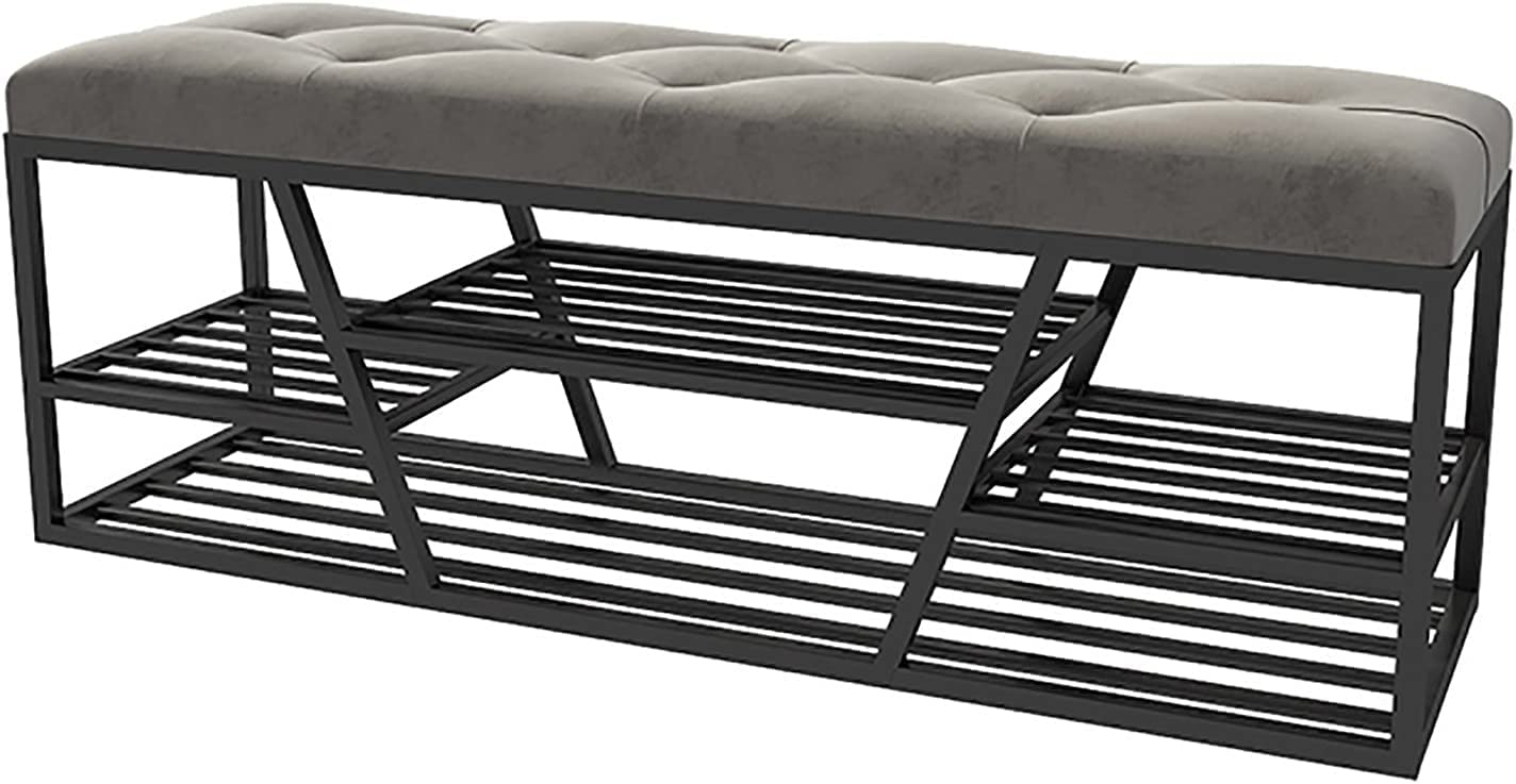 Meuble à chaussures minimaliste avec double étagère et assise robuste