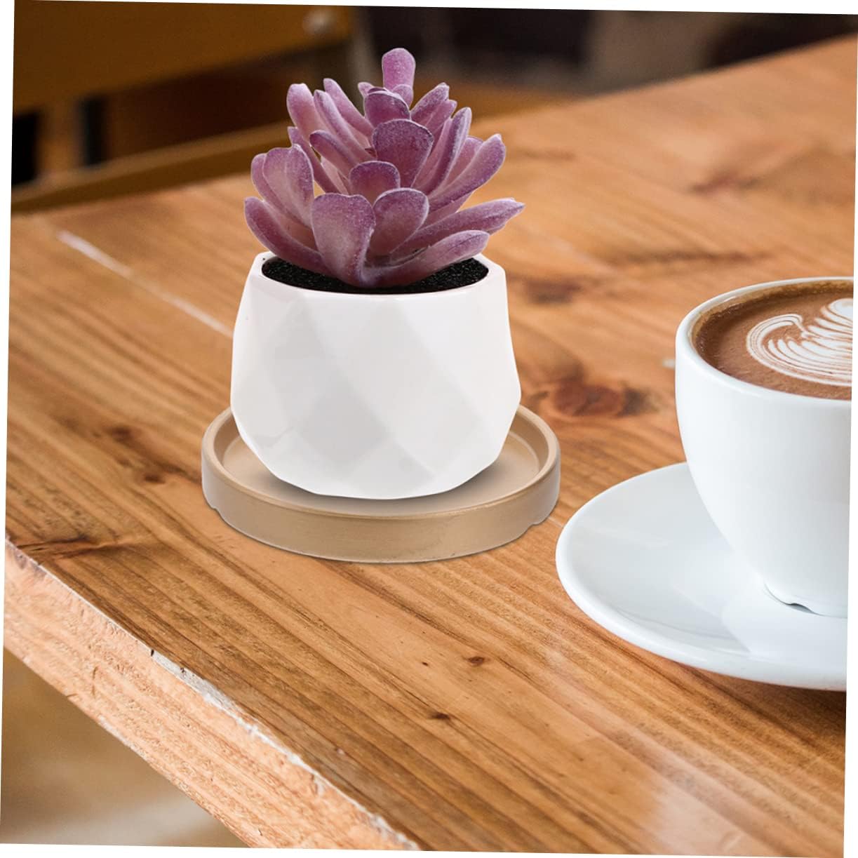 BESPORTBLE 3pcs Ceramic Plant Pot Saucers Round Flower Drip Trays for Use Prevent Water Leakage Stylish Gold Design