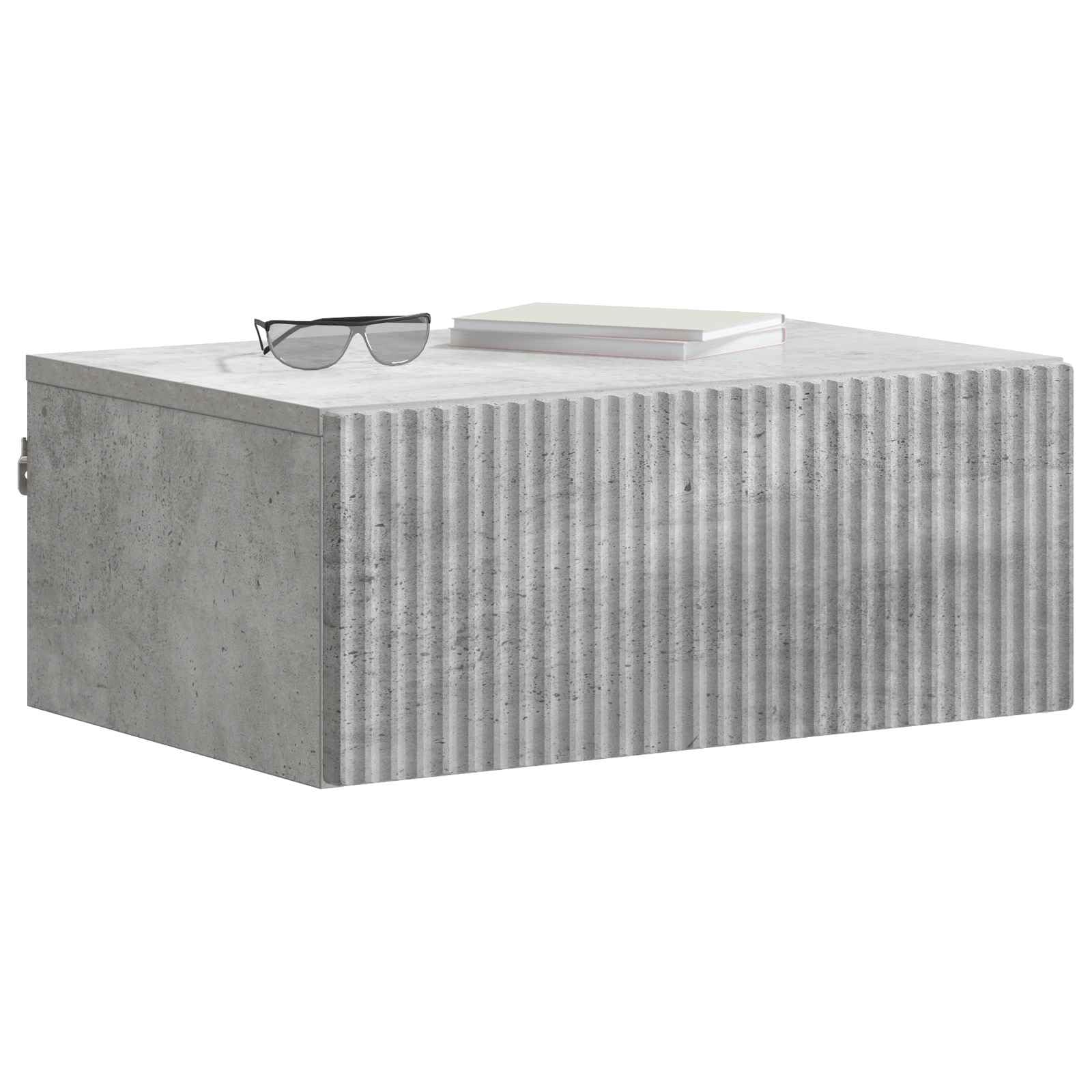 Lot de 2 tables de chevet murales Gris béton 49 x 34,5 x 20 cm