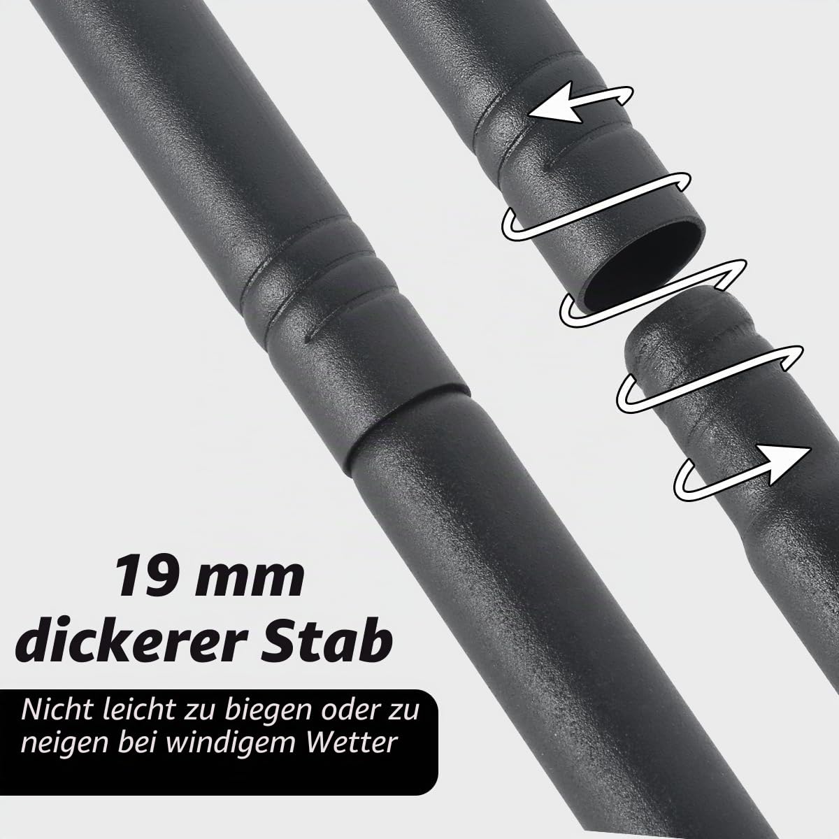 2er-Pack Vogelfutterstation Stange, 196 cm Vogelfutterspender Hängestation, freistehende Futterstation für den Garten, schwere Metall Doppel Shepherds Haken für Lichtständer, Schwarz