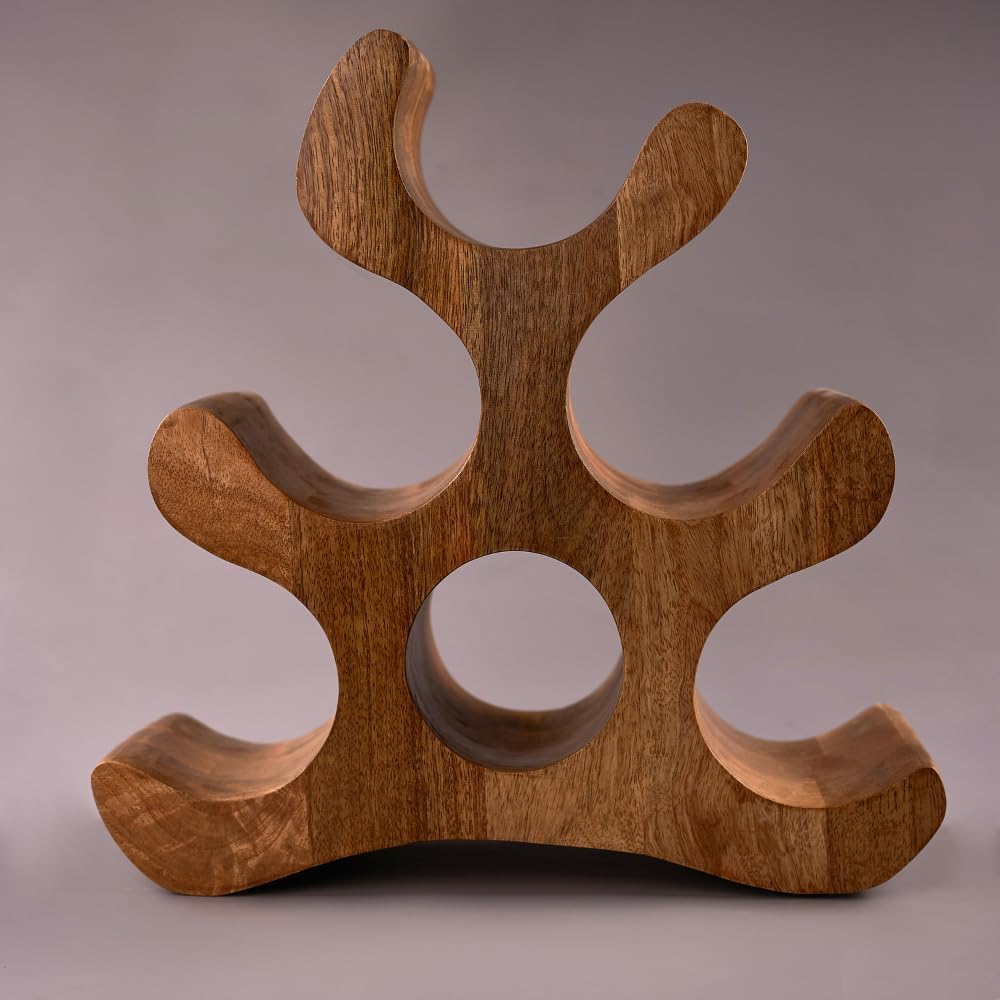 Elegant Wooden Wine Holder – Perfect for Kitchen, Bar & All Occasions (32 x 31 x12 cm)