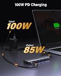 USB C to Dual HDMI Adapter, Newmight 7-in-1 USB-C Docking Station Dual Monitor Multiport Dongle with 2 HDMI 4K 60HZ, 3 USB 3.0, USBC 3.0 Data Port, 100W PD for MacBook Pro, iPhone 15/Pro Max, HP, Dell