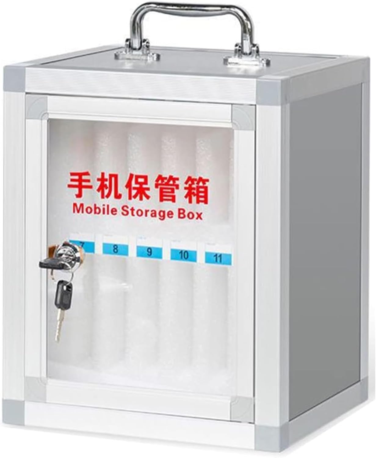 携帯電話ロッカー、携帯電話収納キャビネット、合金クリア携帯電話収納キャビネット 電話ロックボックス 携帯電話ホルダー オフィス教室用