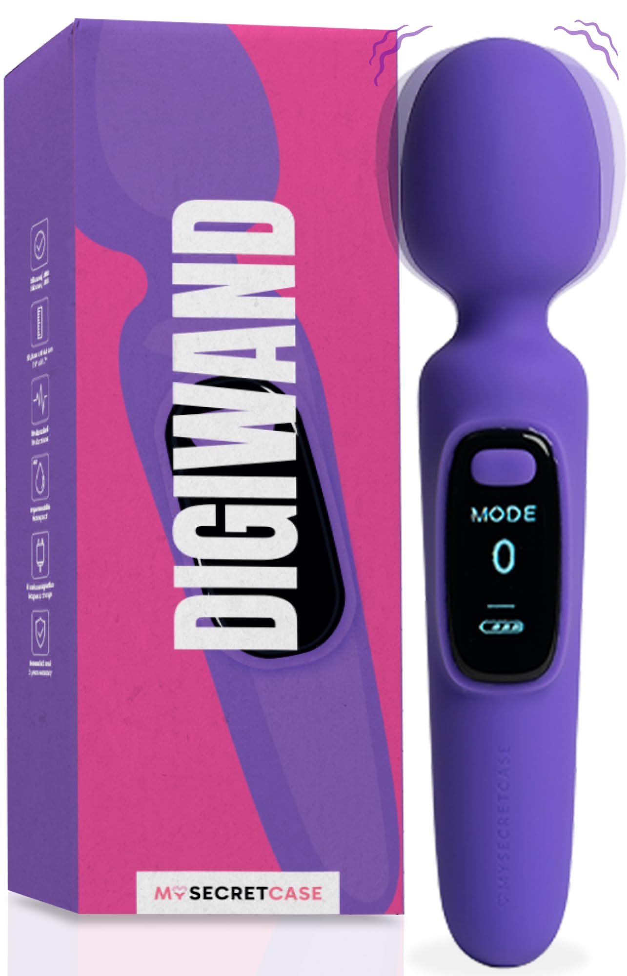MySecretCase Vibratoreper Donna 20cm 10 Modalità di Vibrazioni Stimolatore per Clitoride Magic Wand Sexytoysys Coppia Masturbatore per Donna Vibratore Clitoride