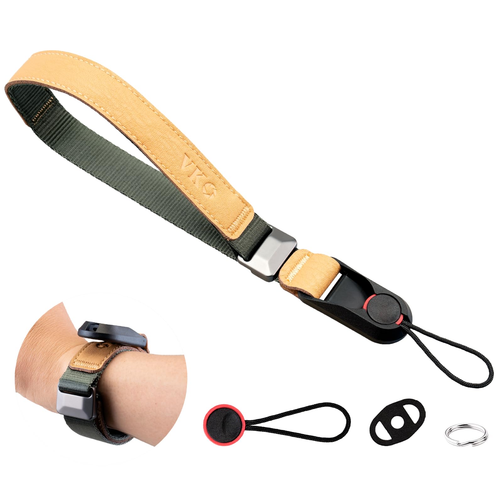Vko Green Camera Wrist Strap Adjustable Quick Release Lanyard Tether Wristband For Man Woman Photographers Slr Dslr Digital Mirrorless Cameras(Green)