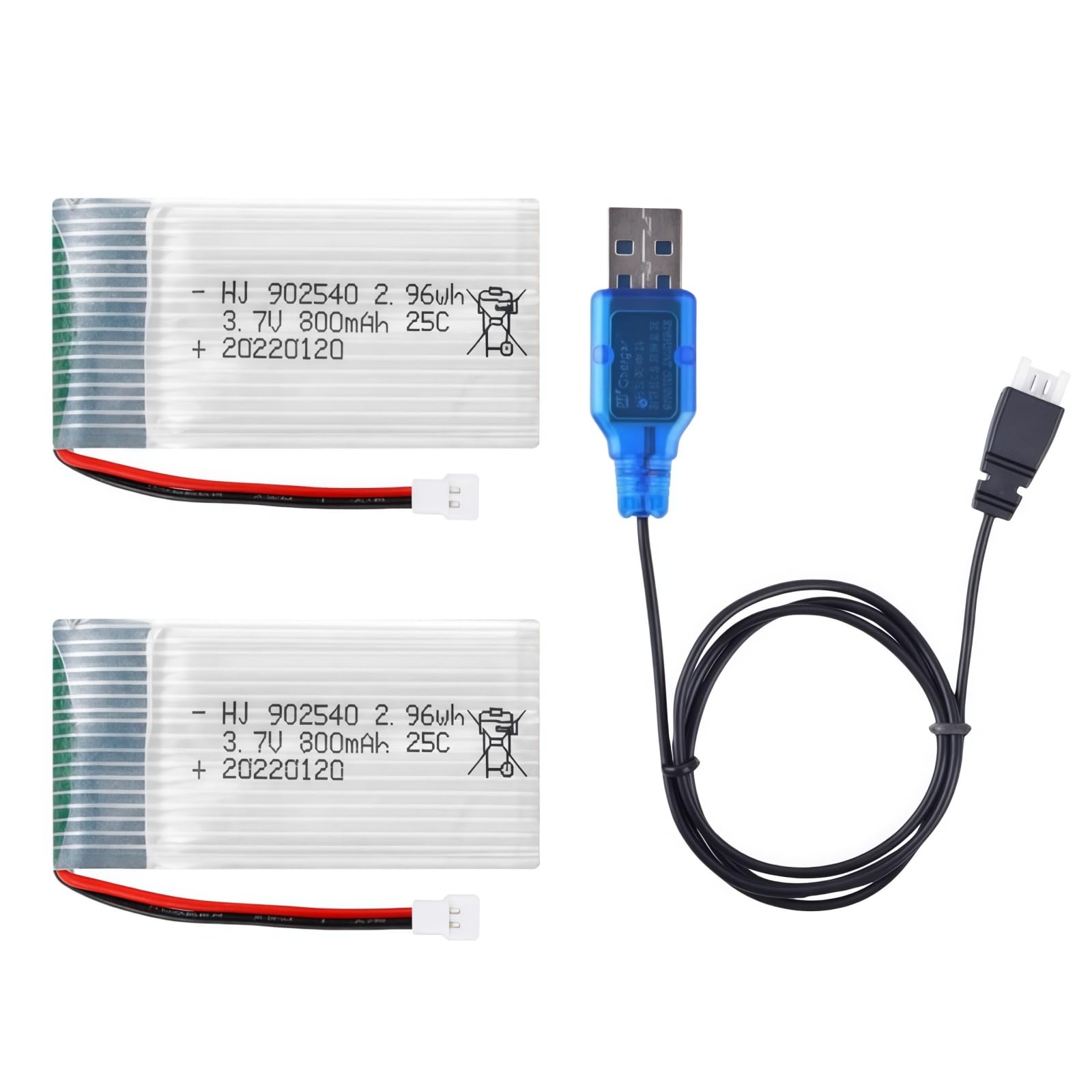 Caricabatterie 2 in 1 2S 7,4 V con connettore XH-3P per auto e camion RC AX24 SCX24 UTB18, batterie al litio da 7,4 V