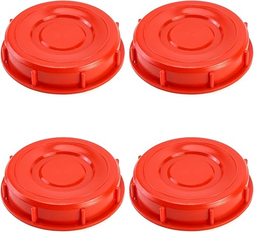 Miniatura 50 de QWORK IBC - Tapa de mano, paquete de 4 tapas de tanque de agua IBC de 6.5 pulgadas con orificio de ventilación para almacenamiento de productos Rojo