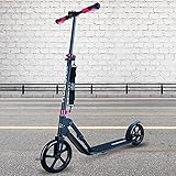 Rueda grande Hudora, con tamaño de 230 mm. El patinete con diseño de rueda grande proporciona una sensación de deslizamiento en la carretera o el parque.