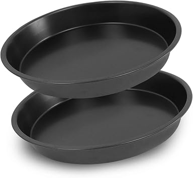 Kslong 2pcs Metal Pizza Plate For Oven Round Bake model Pizza Shop Diy Baking Tools Non-stick Cake Chassis Bakeware Pans8inch
