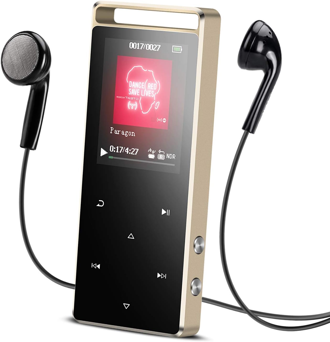 AGPTEK A01 8GB Sport MP3 Player Lossless Sound Metal Music Player with Touch Button & Independent Lock (Support up to 128GB), Black