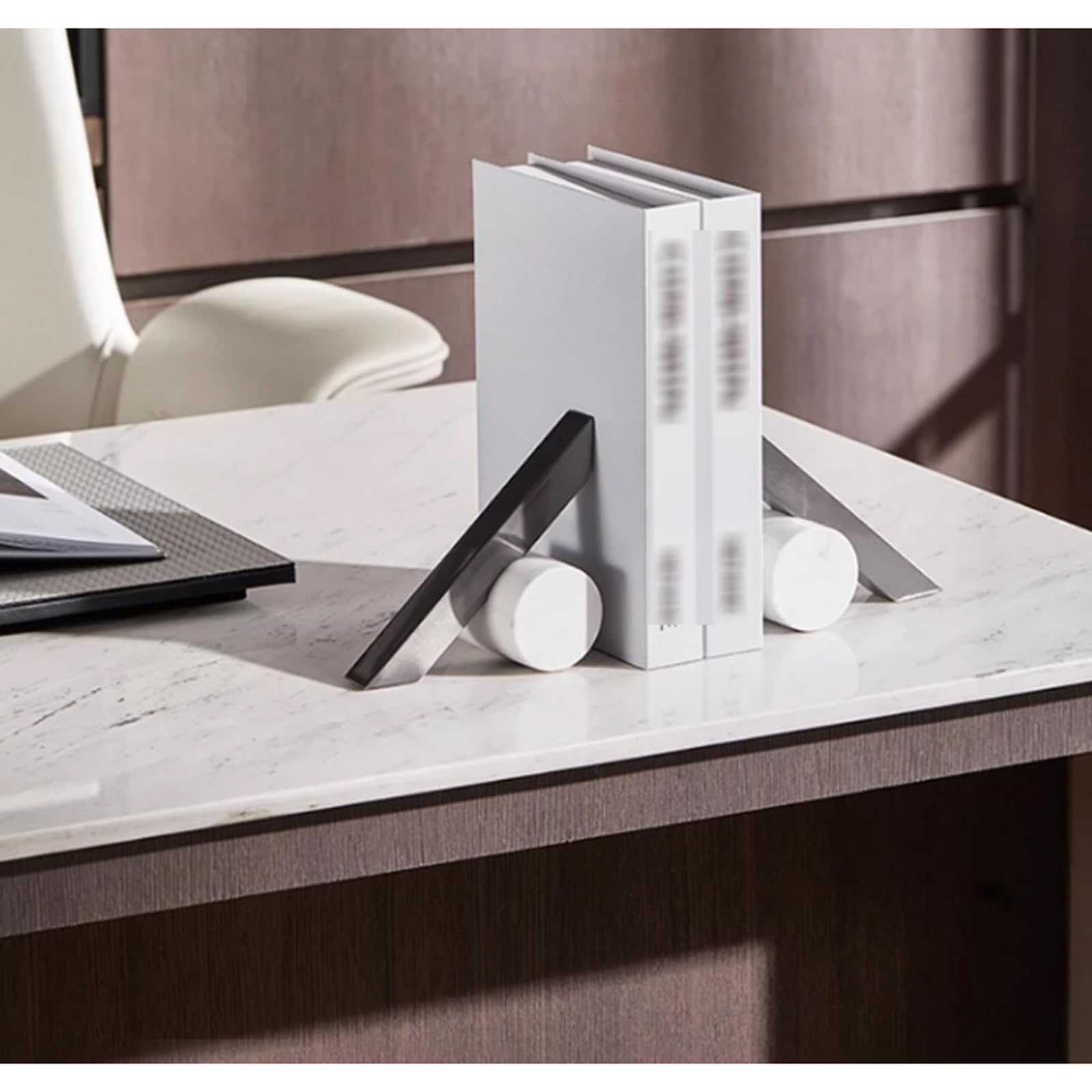 Fermalibri Moderni e minimalisti in Marmo Giuntura in Pietra Fermalibri Geometrici in Metallo Fermalibri Decorativi Tappo per Libri Pesanti per scrivania da Ufficio