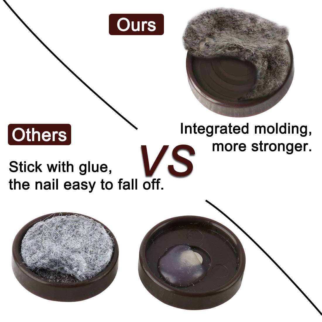 Office Table Chair Furniture Feet Legs Floor Protector Felt Pad Nails 21mm Dia Pack of 4 id d6a — view 4