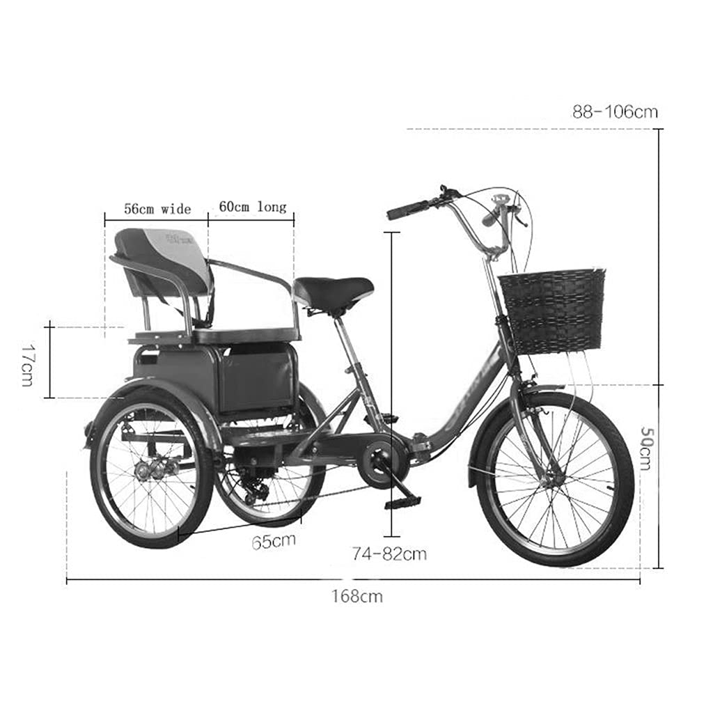 Amazon | 三輪自転車、20インチ大人用三輪車、6速3輪大人用トライク