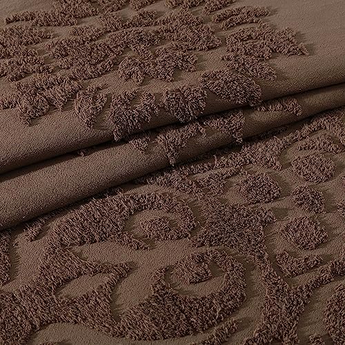 Image of Beatrice Home Fashions Medallion Twin Cotton Chenille Bedspread, Chocolate